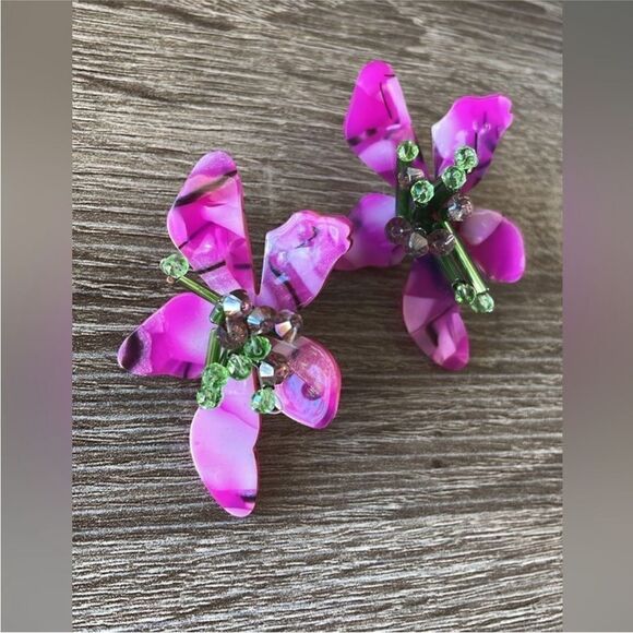 Flower earrings N417 - Picture 2 of 4